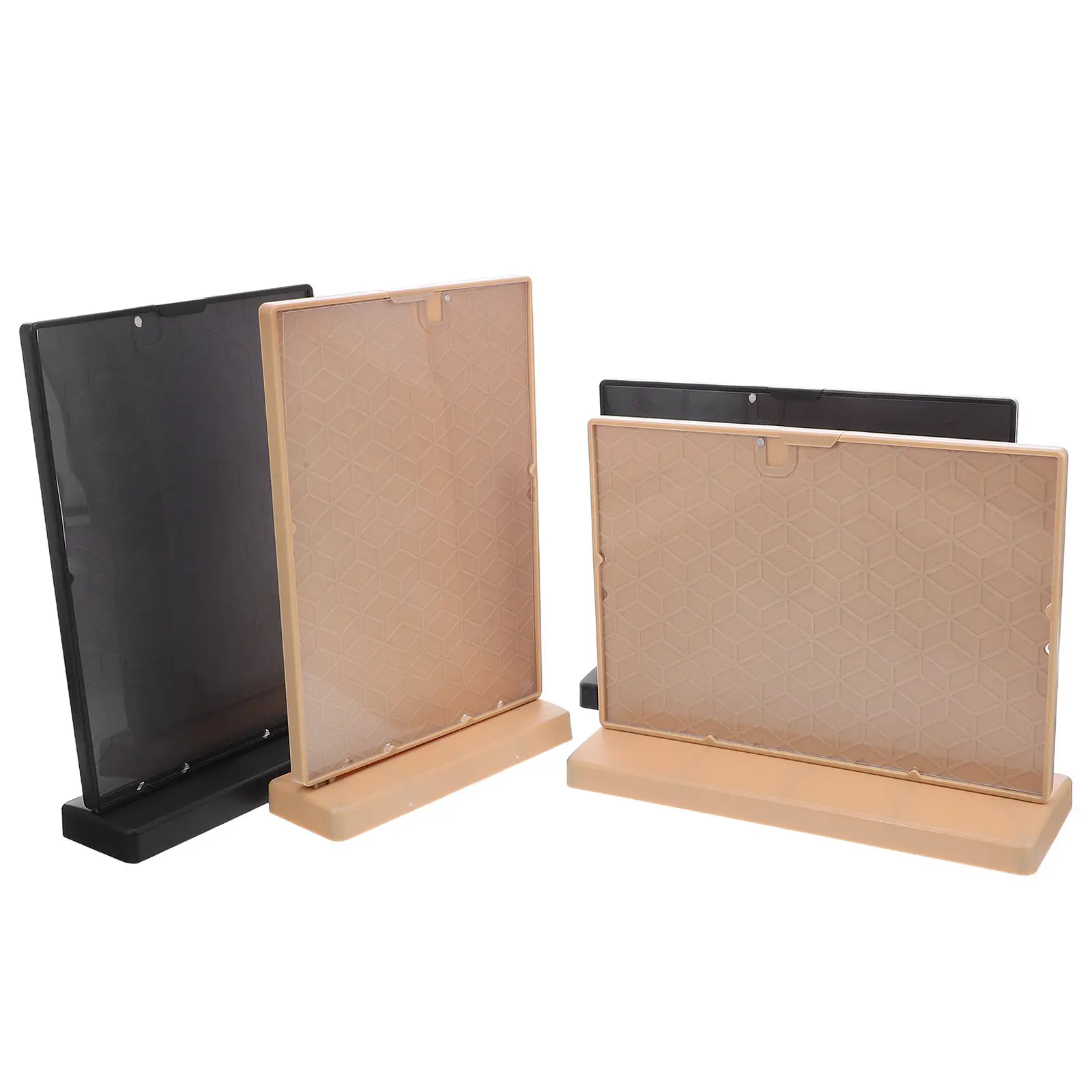 4Pcs L-Shaped Tabletop Menu Display Stand ABS Double-Sided Price Card Holder for Restaurant Cafe Retail Counter Sign Stand