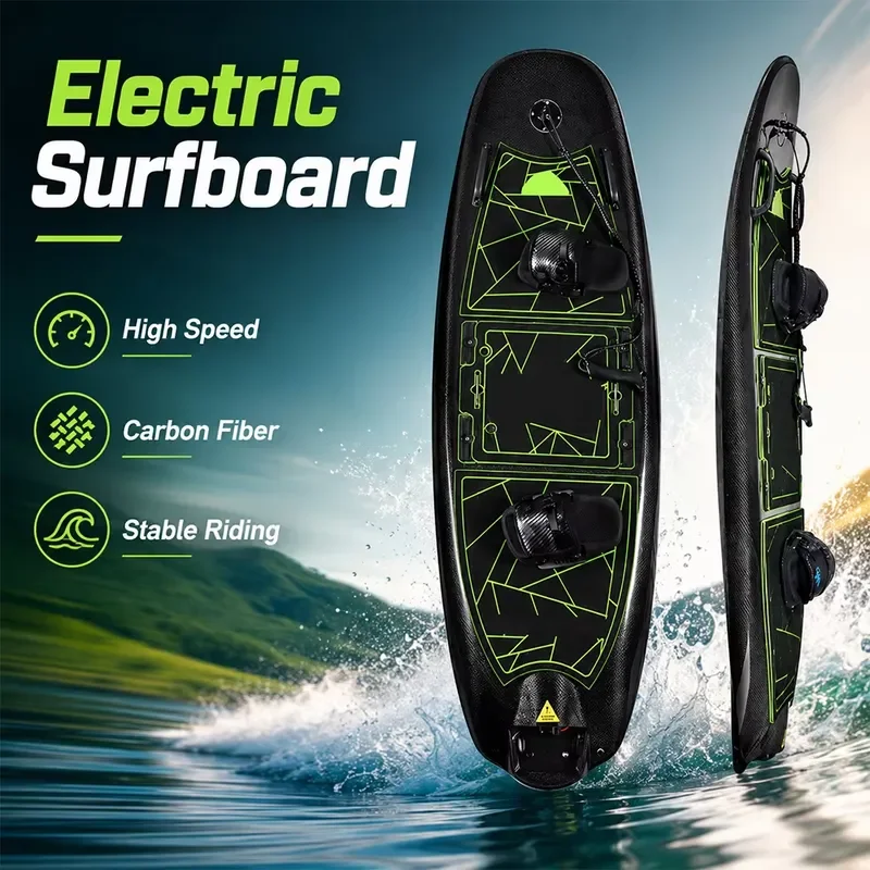 High Speed Electric Surfboard Powerful Drive Jet Surf Board Carbon Fiber Style for Ocean Lake Beach Water Recreation