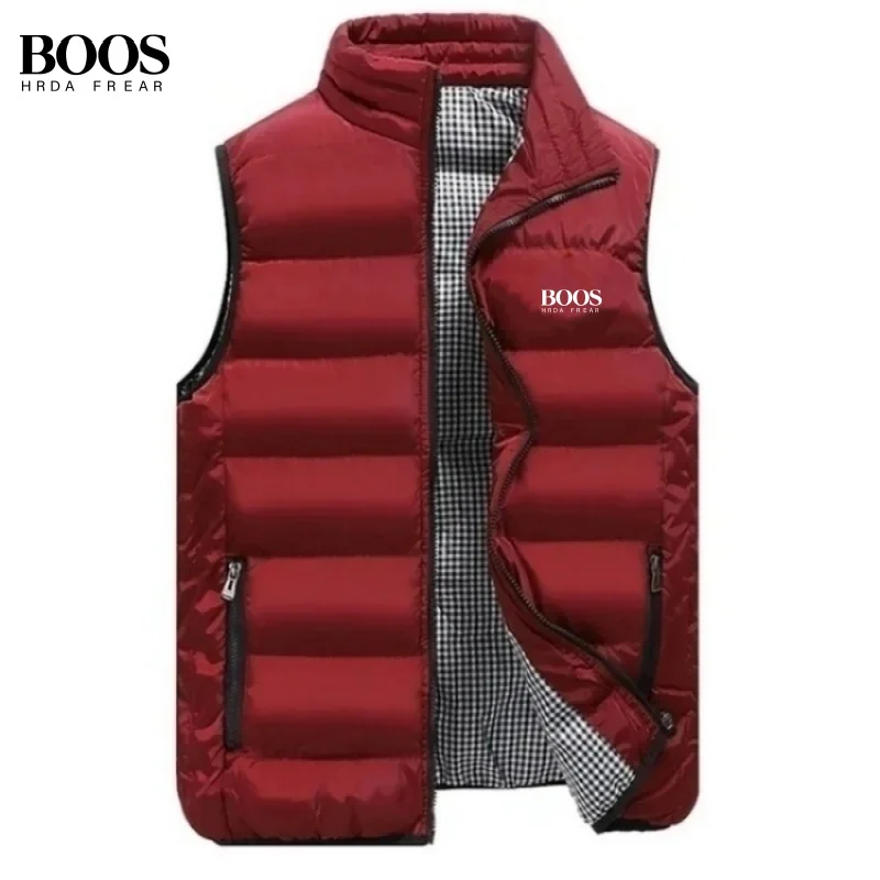Men\'s Embroidery Brand High Quality Warm Vest Vest, Autumn and Winter Luxury Fashion Brand, Sleeveless Outdoor Windproof Jacket