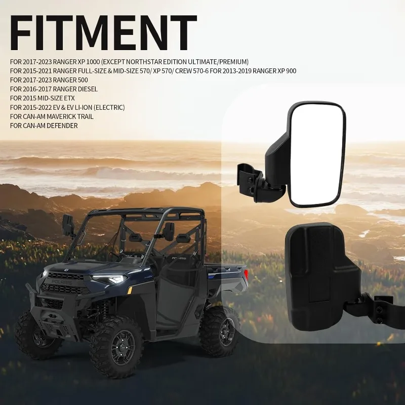 

Боковое зеркало UTV, регулируемое зеркало заднего вида для Ranger 570 900 XP 1000 2015-2023 General 1000, фитинг заднего вида