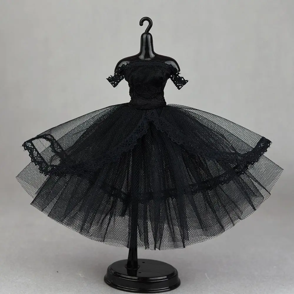 Fashion Dress Up Doll Dress Tutu Dotted Prom Dress Lace Dolls Clothes Multilayer Mini Black Doll Princess Dress Blythe