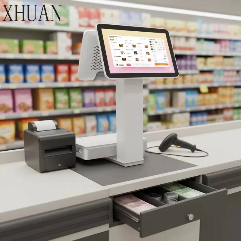 15.6 Inch Pos System All in One Restaurant Ordering Kiosk Point of Sale System Payment Terminal Cash Register Pos With AI Scale