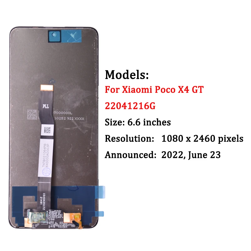 6.6'' For Xiaomi POCO X4 GT LCD Display Touch Screen Digitizer LCD Replacement Parts For POCO X4 GT 22041216G Display