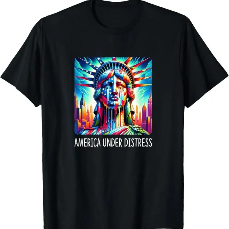 America Under Distress Distressed Statue Of Liberty T Shirt