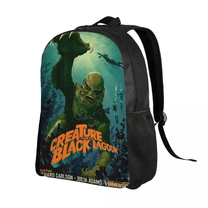 Custom Creature From The Black Lagoon Travel Backpack School Computer Bookbag Halloween Horror College Student Daypack Bags