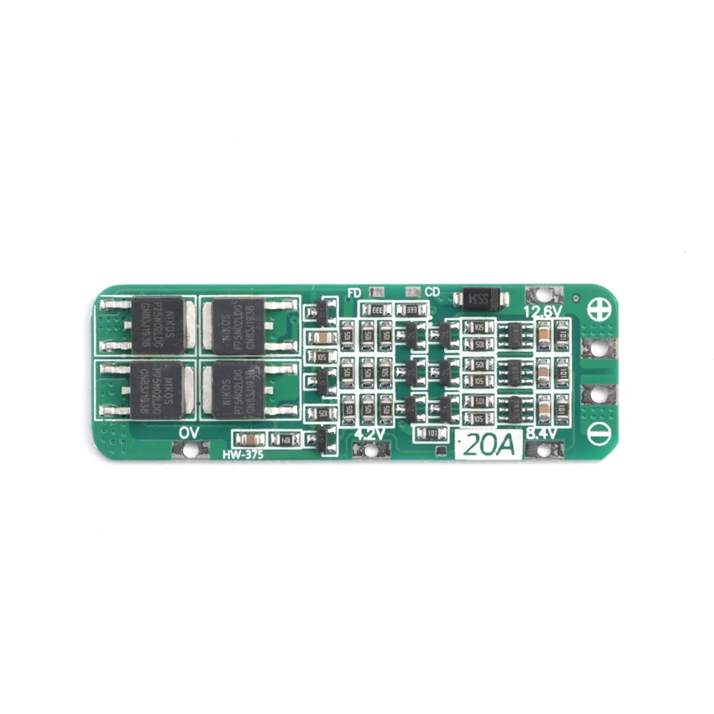 3S 20A Lithium Battery Charge/Discharge Protection Board 4MOS Tube BMS for Power Tools Battery Management System
