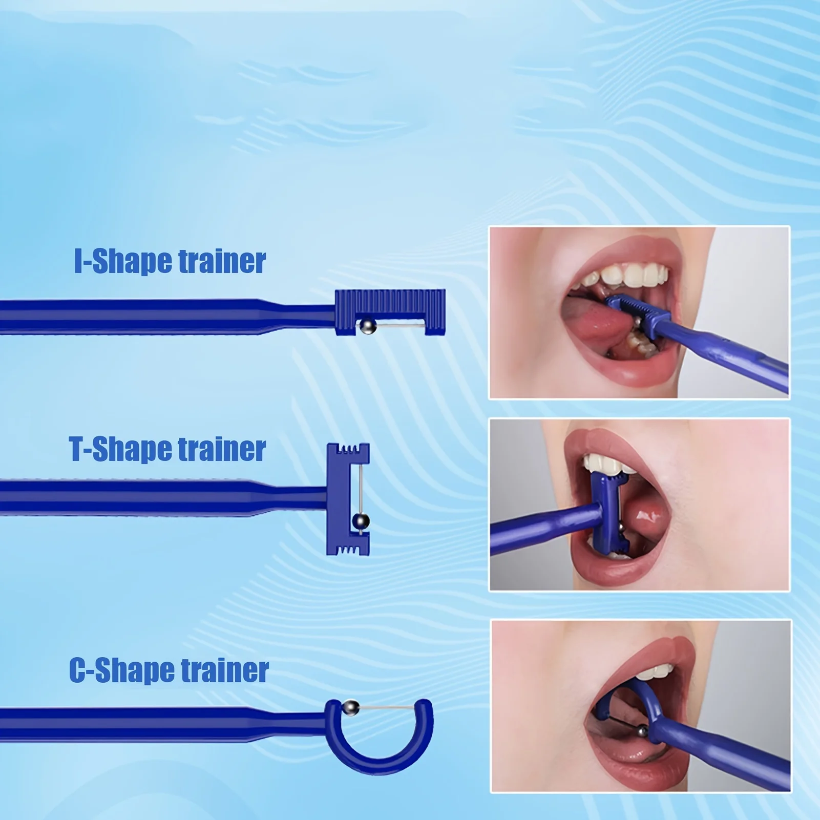 3 Stück Zungenmuskeltrainer, 3 Stück blaue Zungenspitze, Übungswerkzeug, Zungenspitze, Lateralisa, Heben, orales Muskeltrainingsset – Detail 7