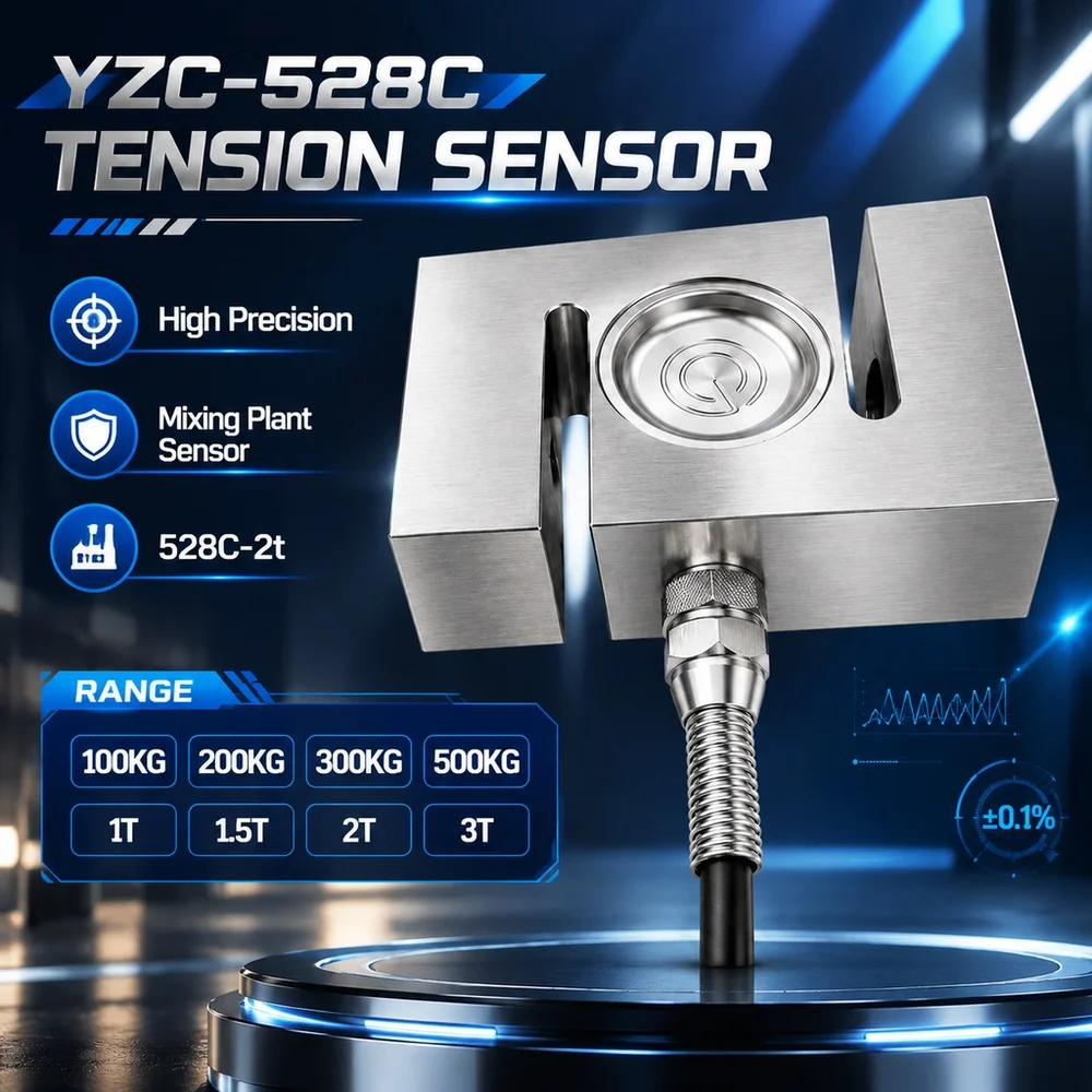 YZC-528C Tension Sensor 528C-2t Mixing Plant Sensor High Precision 100KG 200KG 300KG 500KG 1T 1.5T 2T 3T