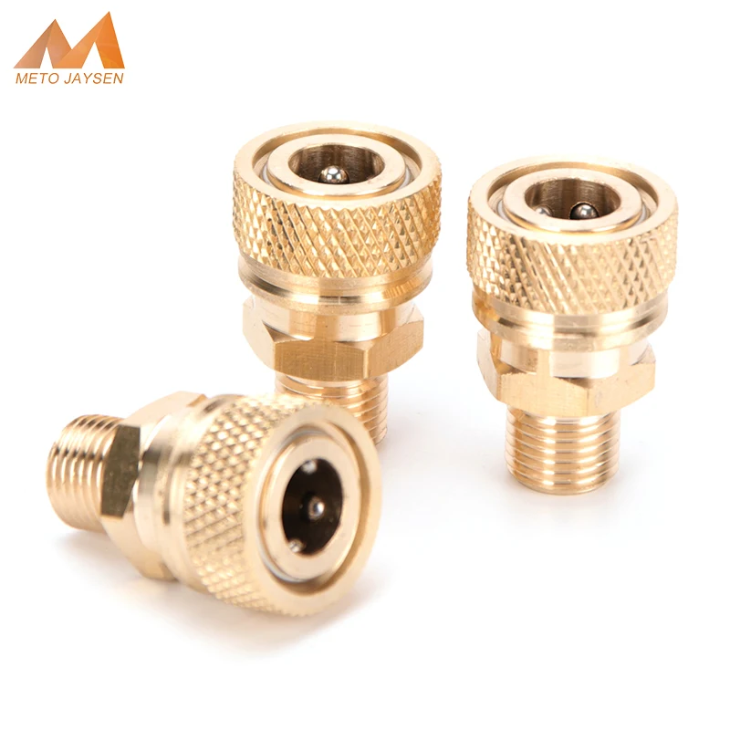 M10x1 Thread Male Quick Disconnect Release 8mm Air Refilling Coupler Sockets Copper Fittings Regular style 40mpa 3pcs/set