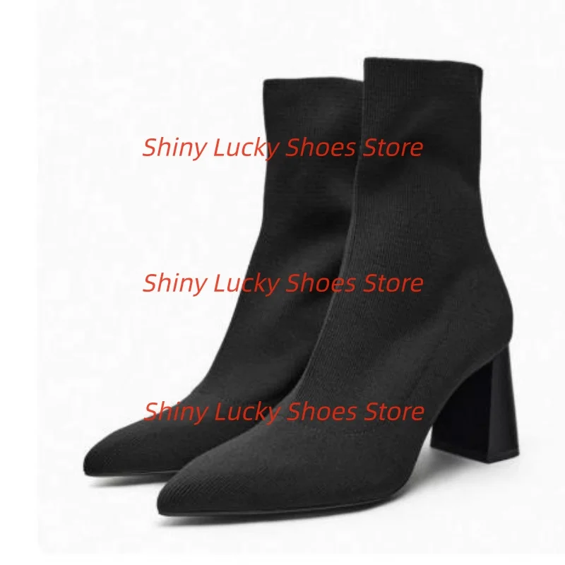 

Sewing Lines Shoes for Ladies Square Toes Chunky High Heels Stitching Chassure Femme Solid Womens Velvet Tacones Zapatos Mujer