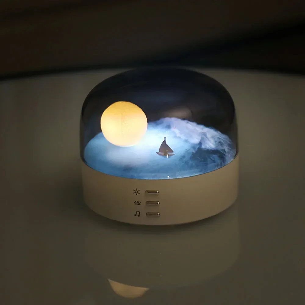 Creative Night Light Stepless Dimming Atmosphere Light Bedside Eye Protection Lamp Moon Romantic Gift Room Decoration Ornaments