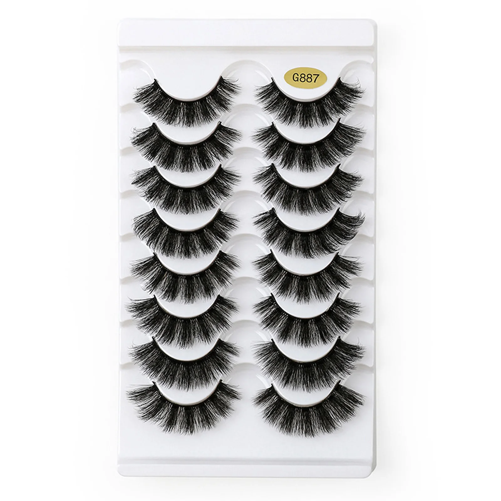 8 Pairs Super Curl 3D Faux Eyelashes Lightweight Thick Fluffy Multi-level Soft Lashes for Party Cosplay Makeup Supplies