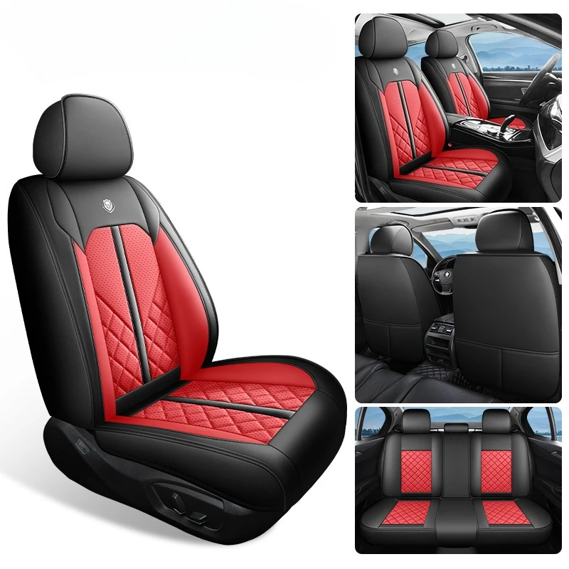 

Полный комплект чехлов на автомобильные сиденья из перфорированной кожи из искусственной кожи — простой и стильный универсальный крой, удобный и прочный для всех сезонов