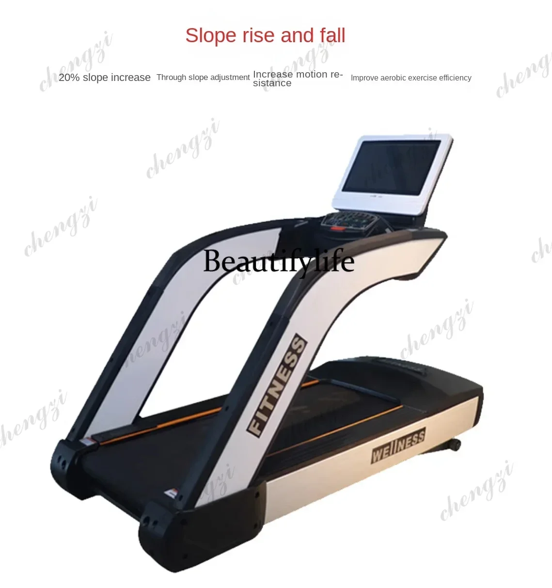 Commercial Treadmill for Exercise, Ultra Silent, Indoor Gym, Dedicated, Electric, Widening, Running Away, Weight Loss