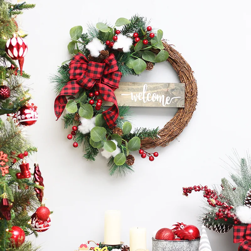 

Decorate the new Christmas decorations imitation cotton red fruit pine nut mini bucket table top Christmas tree ornaments