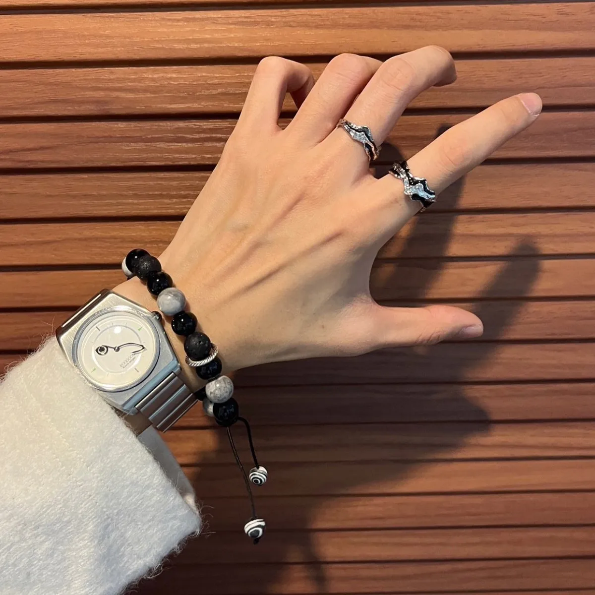 Jam Tangan Kuarsa Asli Jam Tangan Baja Cermin Safir Pergerakan Kuarsa Seri Mata Tuhan Desain Pribadi Diameter 40Mm 3ATM