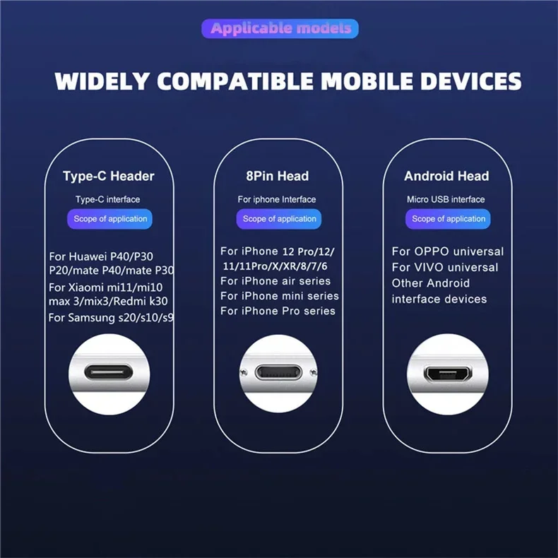 Flow Luminous USB Type C Cable 3A Fast Charging Data Cord for Samsung Xiaomi OPPO Huawei IPhone Charger Micro USB Wire LED Cable