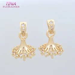 Wholesale 18K Gold Plated Pendant Pinch Clip Bails with Solder-On Pendant Bail For DIY Crystal Agate Jewelry Making Findings
