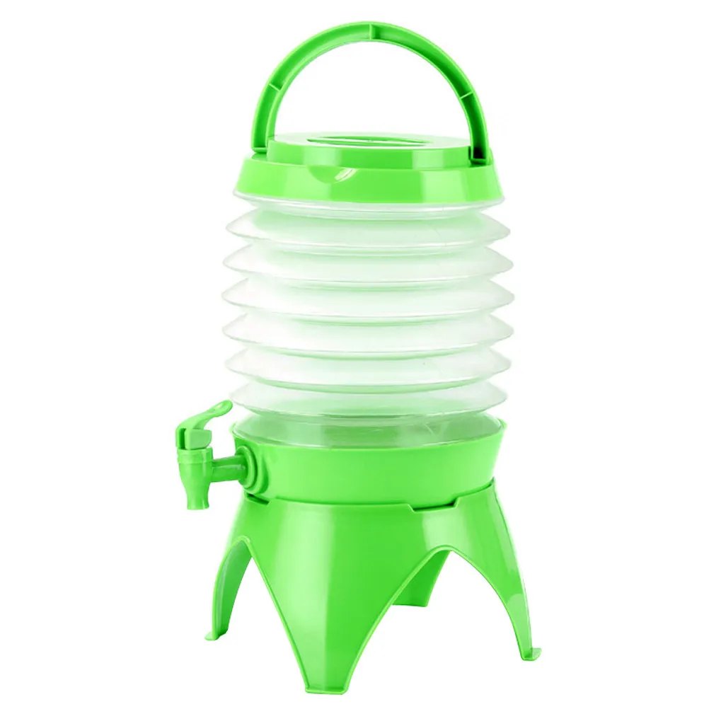

Складной диспенсер для воды на 5 л, портативный контейнер для напитков для кемпинга, путешествий, использования на открытом воздухе, герметичный резервуар для хранения песка и льда, зеленый