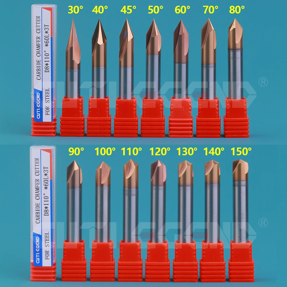 CUTLEGENDCarbideChamferEndMillCNCVCutterTipAngle3040455060708090100110120130140150DegreeforMetalSeel-AliExpress