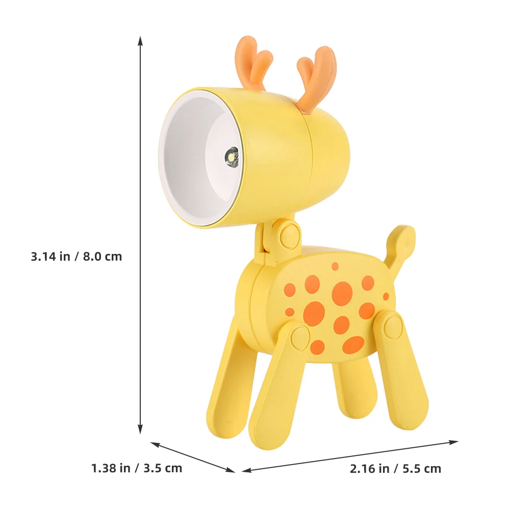 

Mini LED Night Cartoon Deer Table Lamp Adjustable Warm Light Bedroom Dorm Room Kids Gift Deer Light Night Lamp