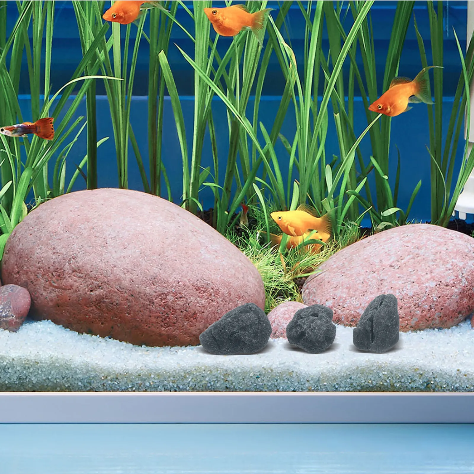 200G Natural Crystal Black Met - Fish Tank Gravel ulasan dan harga
