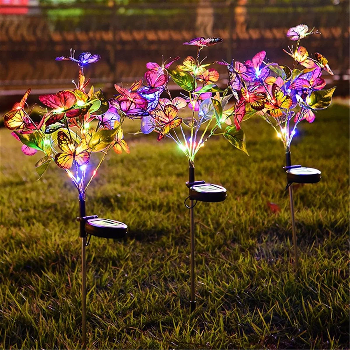 Courtyard Lamp Four Color Butterfly Flower Garden Lamp Garden Decorative Floor Lamp Industrial Floor LampJADD