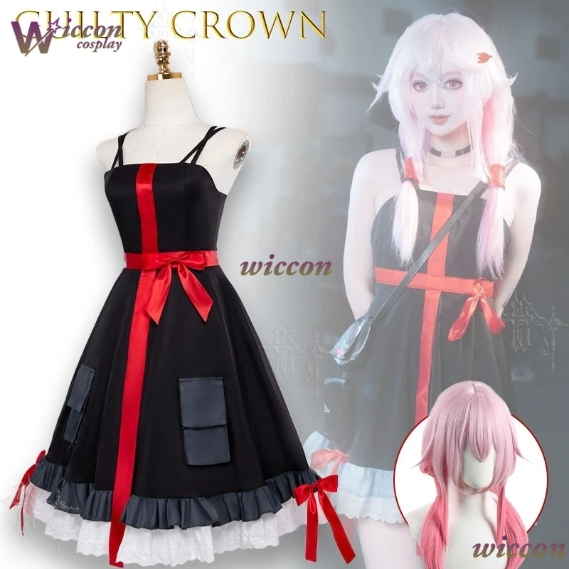Cos C COS Guilty Crown Yuzuriha Inori Black Dress Anime Cosplay Two Dimensional Role Play Costume Halloween Uniforms view 2