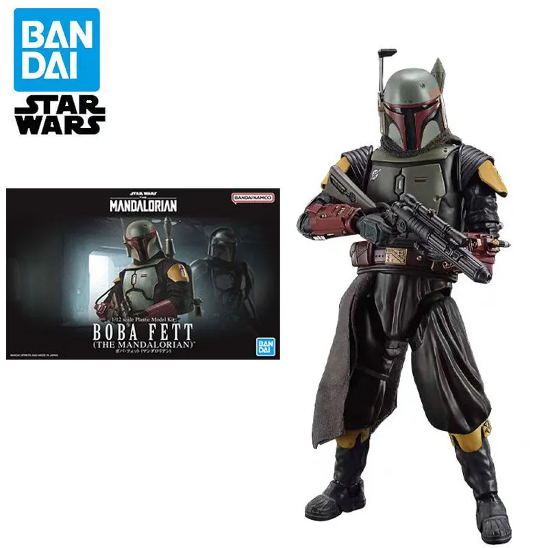 

Bandai Genuine STAR WARS Model Garage Kit MANDALORIAN Anime Figure BOBA FETT Boy Action Assembly Toy Collection Model Ornaments