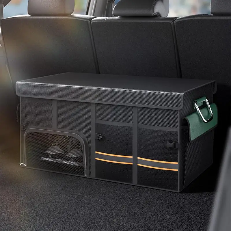 Multi Compartments Collapsible Car Trunk Organizer Anti Slip Compartment Boot Storage Organizer Car Trunk Storage Box For SUVs