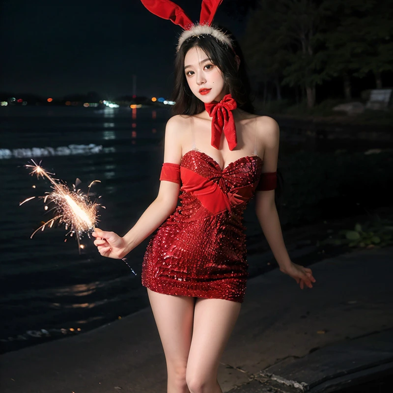 Erotic Sexy Lingerie Velvet Sequins Rabbit Girl Erotic Lingerie Pajamas Temptation Can Be Worn Externally Sexy Lingerie