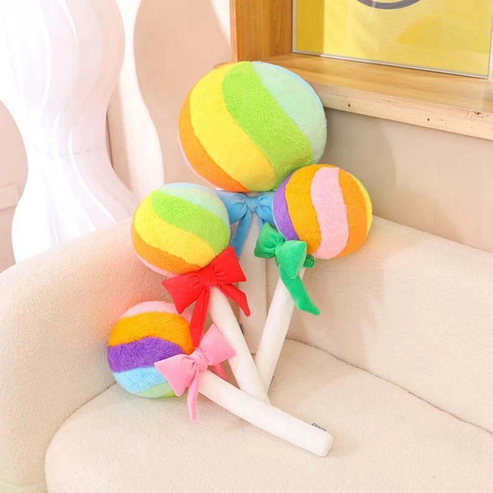 

43cm Super Soft Cartoon Lollipop Throw Pillow For Kids Comfort Sleeping Plush Toy Decoration Birthday Holiday Gift Christmas