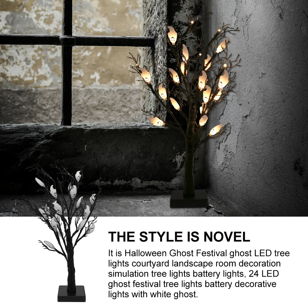 

LED Tree Light Halloween Bedside Lights Party Decoration Lamp Decorative for Home Plastic