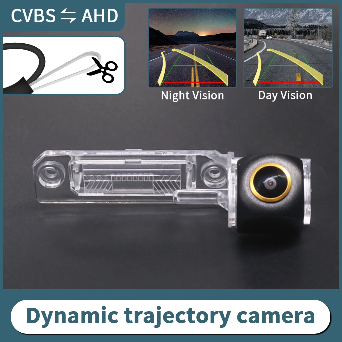 AHD Dynamic Trajectory Car Rear View Camera for VW Touran Passat Jetta Caddy Golf Plus Multivan T5 Transporter Skoda Superb