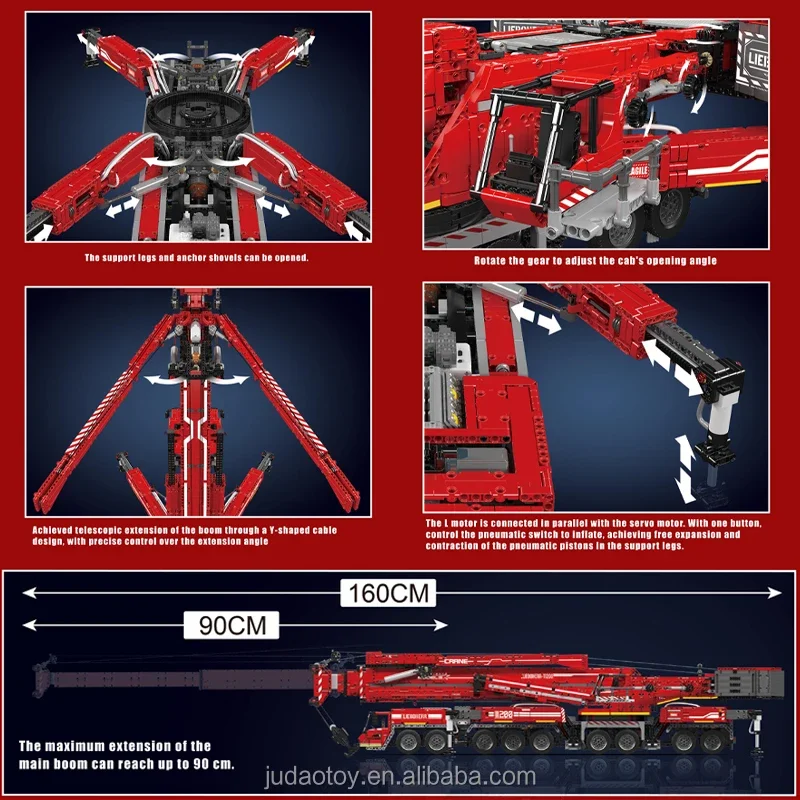 قالب الملك 17008 Lieboherr LTM11200 رافعة نموذج MOC الطوب اللبنات الطوب لعبة ألعاب تعليمية للأطفال هدية عيد ميلاد