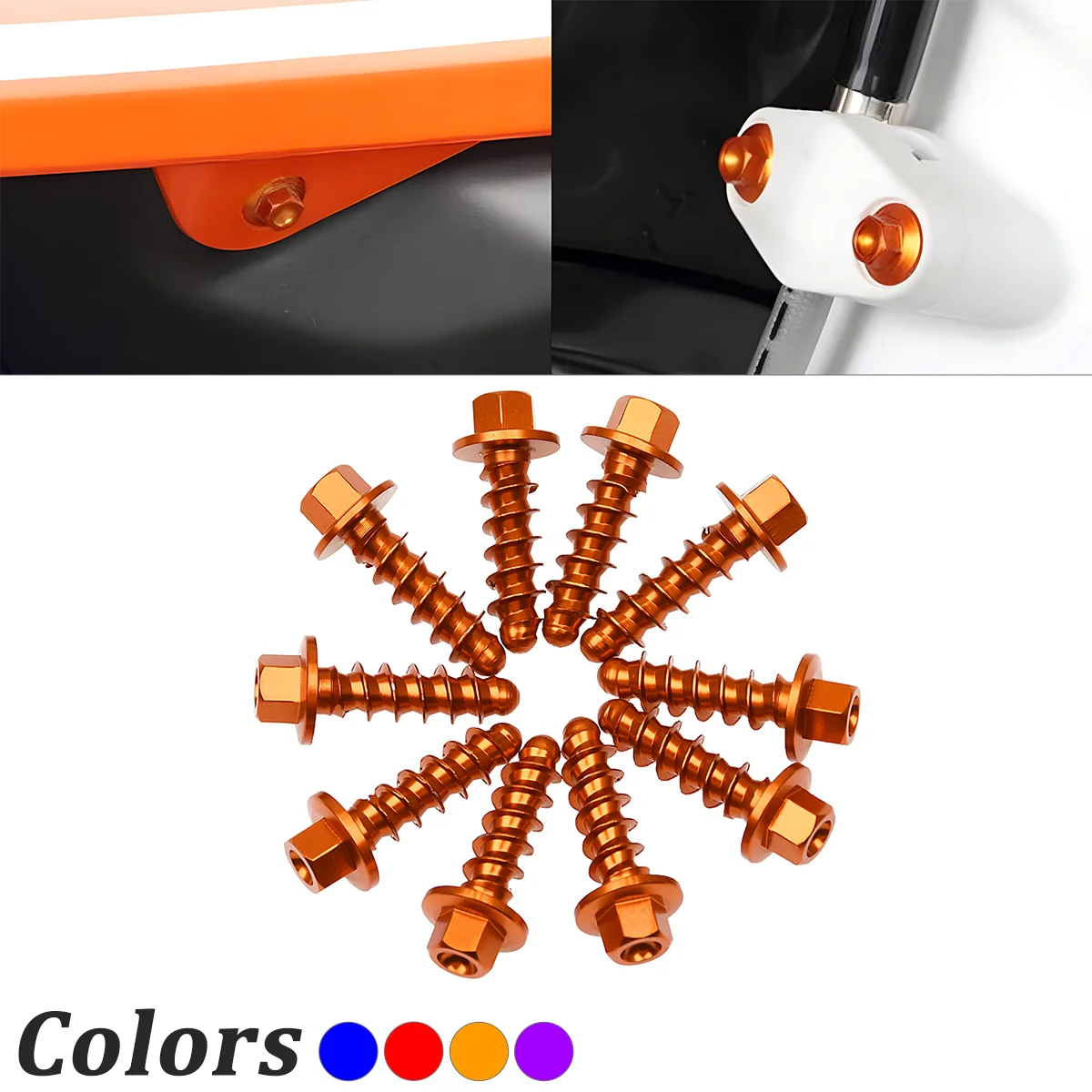 

10 PCS Dirt Bikes Self Tapping Plastic Parts Screw Bolt Kit For KTM EXC EXCF XC XCF SX SXF 125 250 300 350 400 450 500 1997-2023