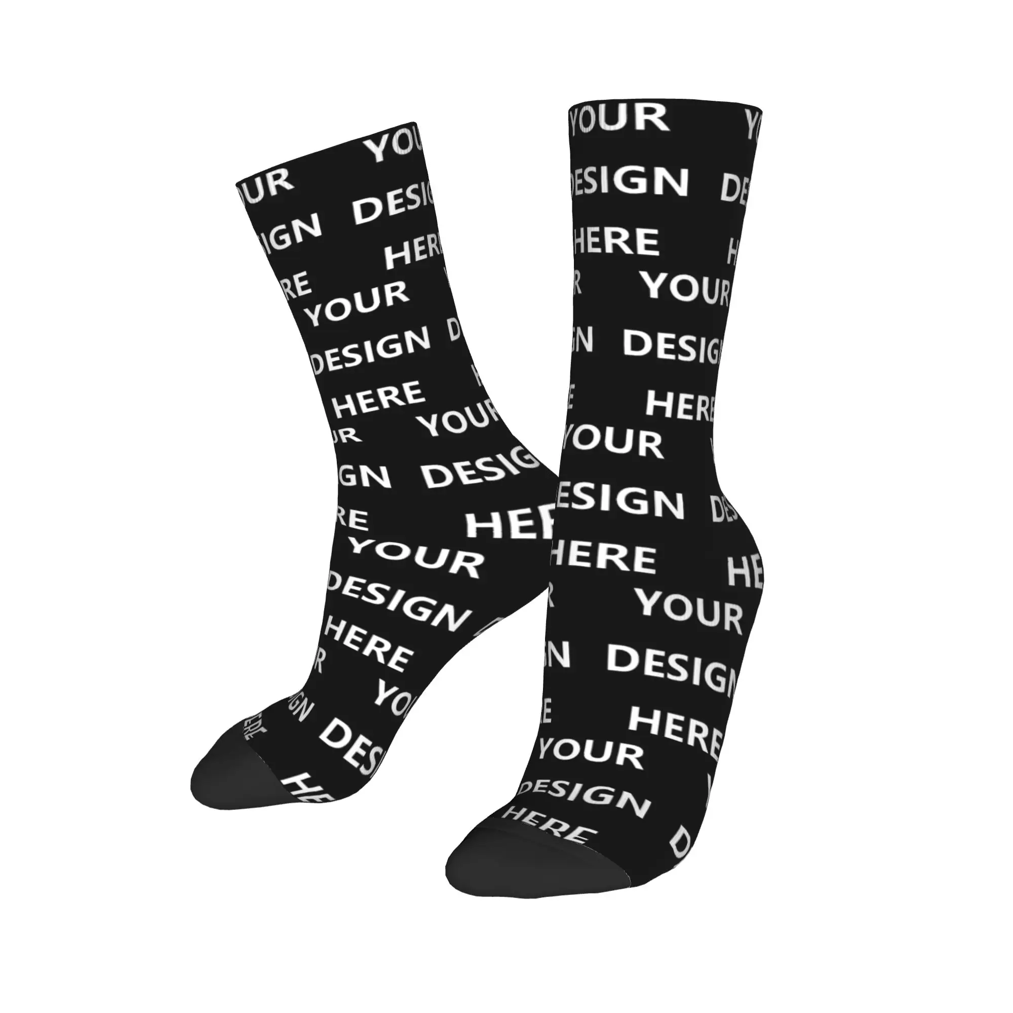 

Custom Kawaii Print Custom Your Design Here Socks for Women Men Stretch Winter Personalized Add Your Photo Text Logo Crew Socks