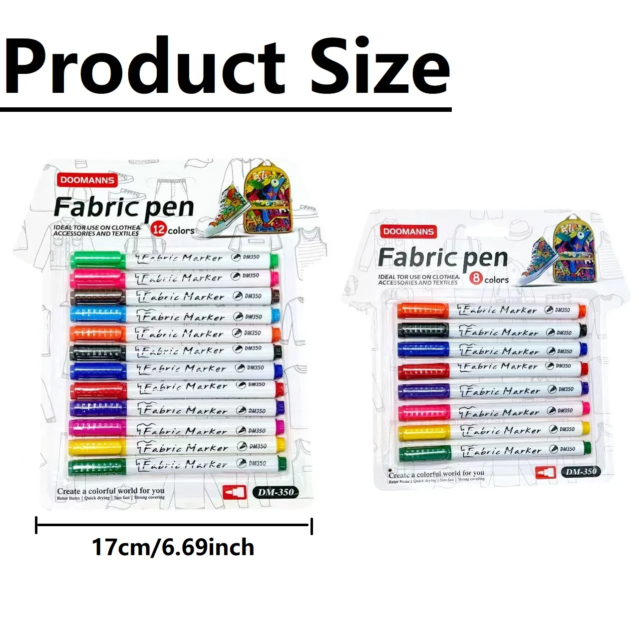 8/12 قطعة قلم قماش، مثالي للاستخدام على القماش والإكسسوارات والمنسوجات، تي شيرت DIY، حقيبة الظهر، الأحذية