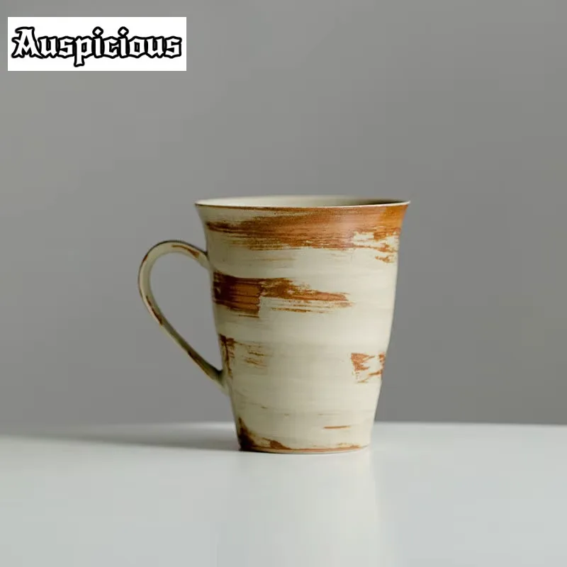 

190ML Retro Handmade Twisted Ceramic Coffee Mug Creative Milk Mug Juice Handgrip Office Water Cup Kitchen Party Teacup Drinking