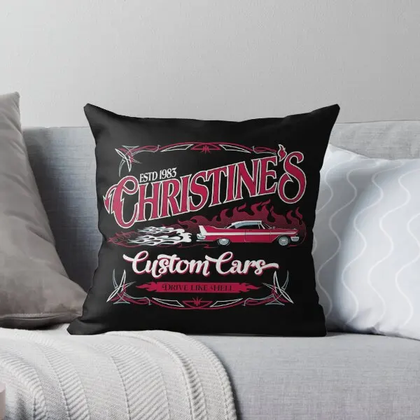 Christine Is Cars  Printing Throw Pillow Cover Square Wedding Bed Throw Anime Bedroom Cushion Car Pillows not include One Side