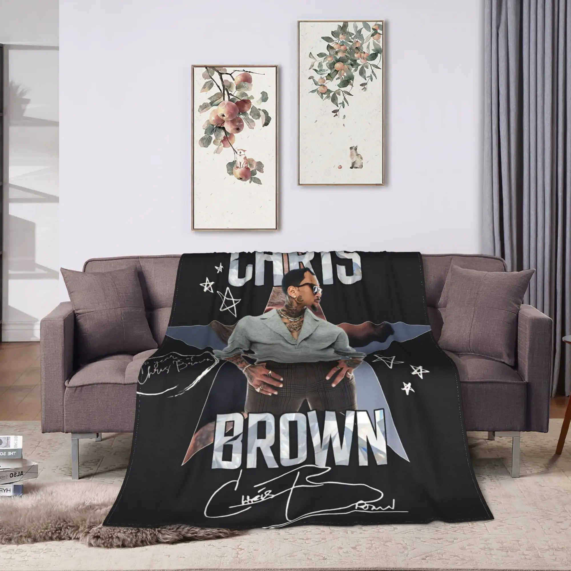 Chris Brown Breezy Bowl XX Blankets  Decorative Flannel Throw Blanket For Bedroom Warm Soft Customized Quality Bedspread Gift