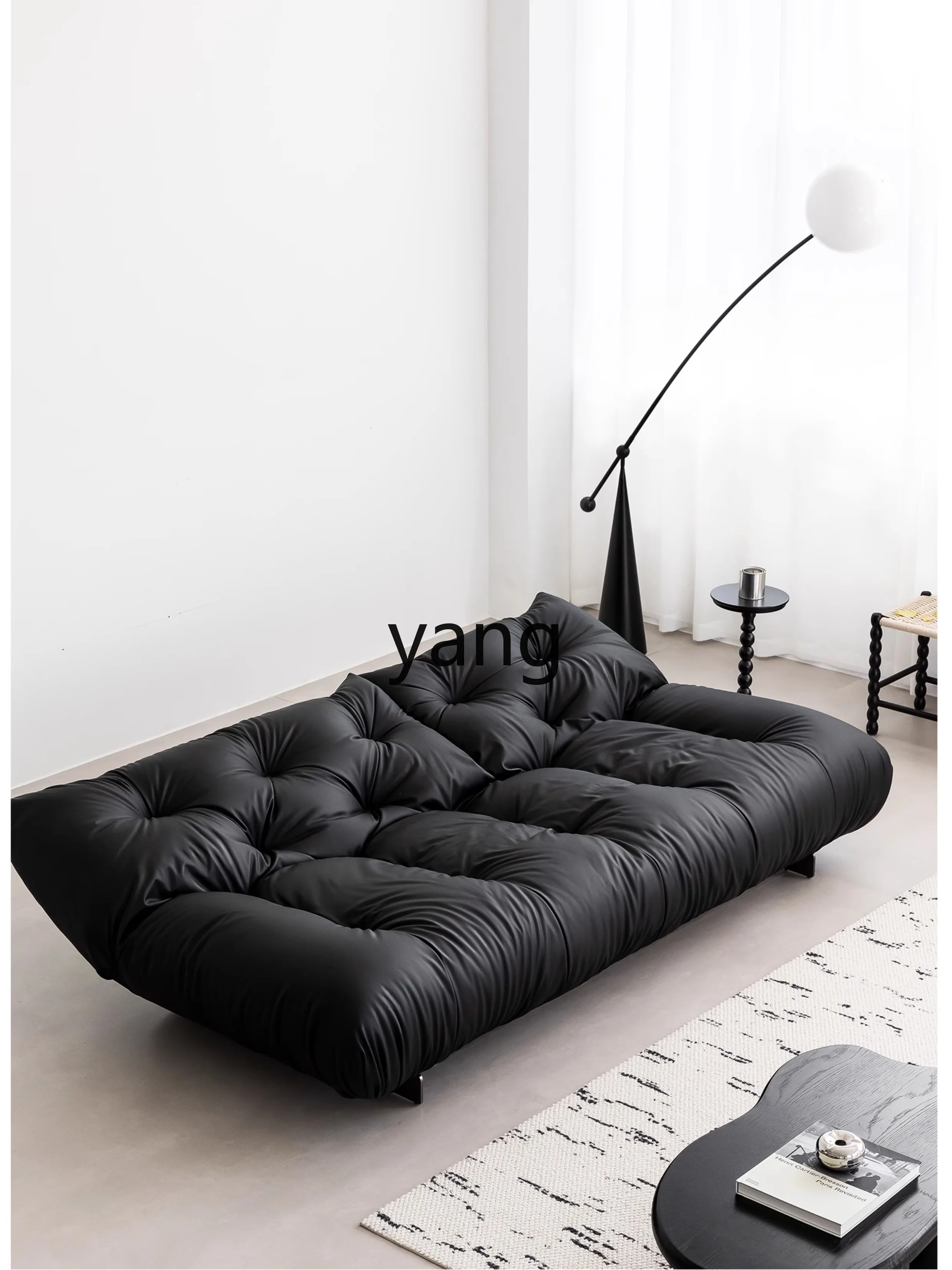 LTT ，folding sofa bed floor-to-ceiling three-person black and white wind blogger The same style is loose, lazy and simple