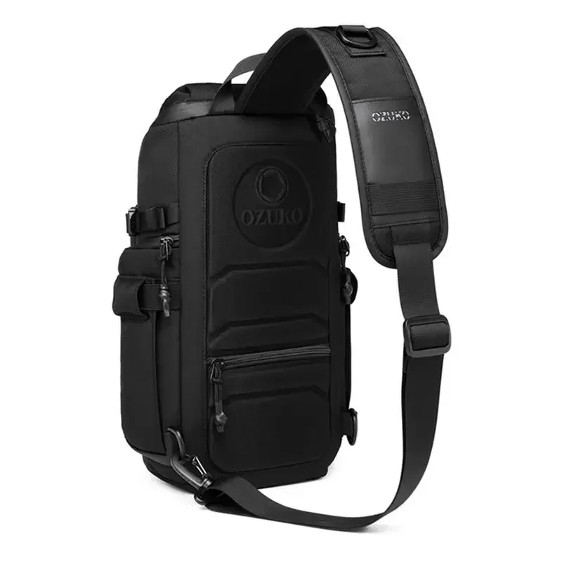 Ozuko multifuncional masculino estilingue saco de peito viagem ao ar livre tático ombro crossbody saco grande capacidade à prova dwaterproof água saco esportivo