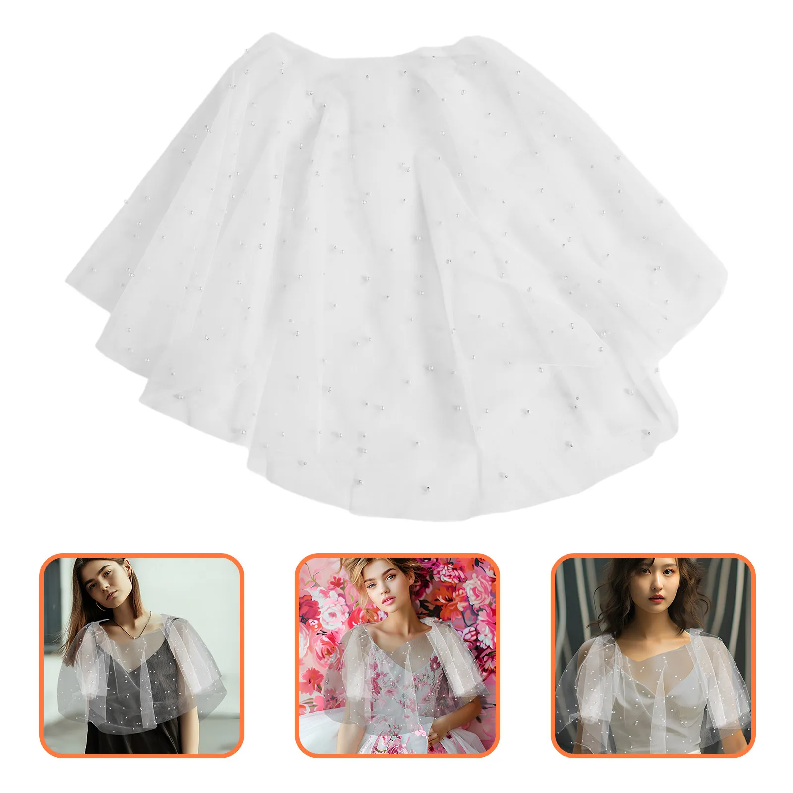 Exquisite Handcrafted Pearl Shawl for Brides Timeless White Bridal Versatile Wedding Photo Shoot Evening Event Lace Wrap