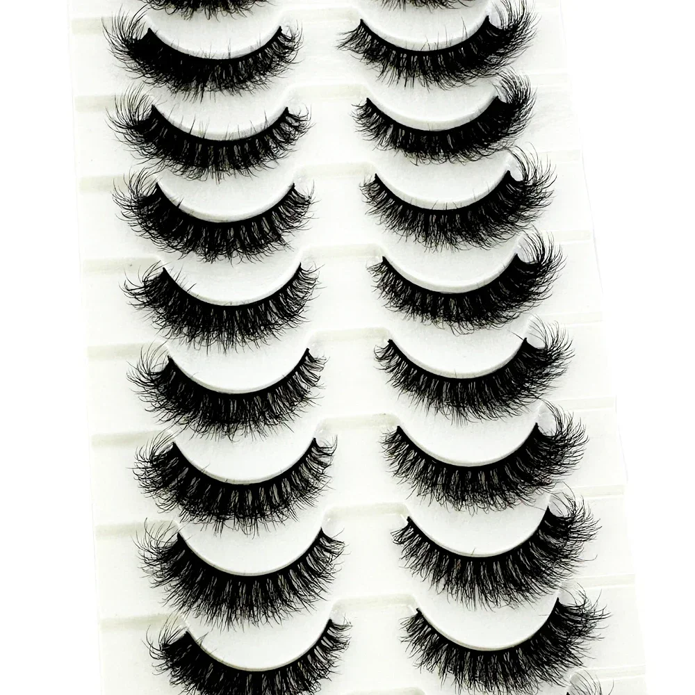 HBZGTLAD Neue Wimpern, 10 Paar, natürliche kurze falsche Wimpern, 8D-Nerzwimpern, Verlängerungen, falsche Wimpern, Faux Cils, Make-up, Großhandel