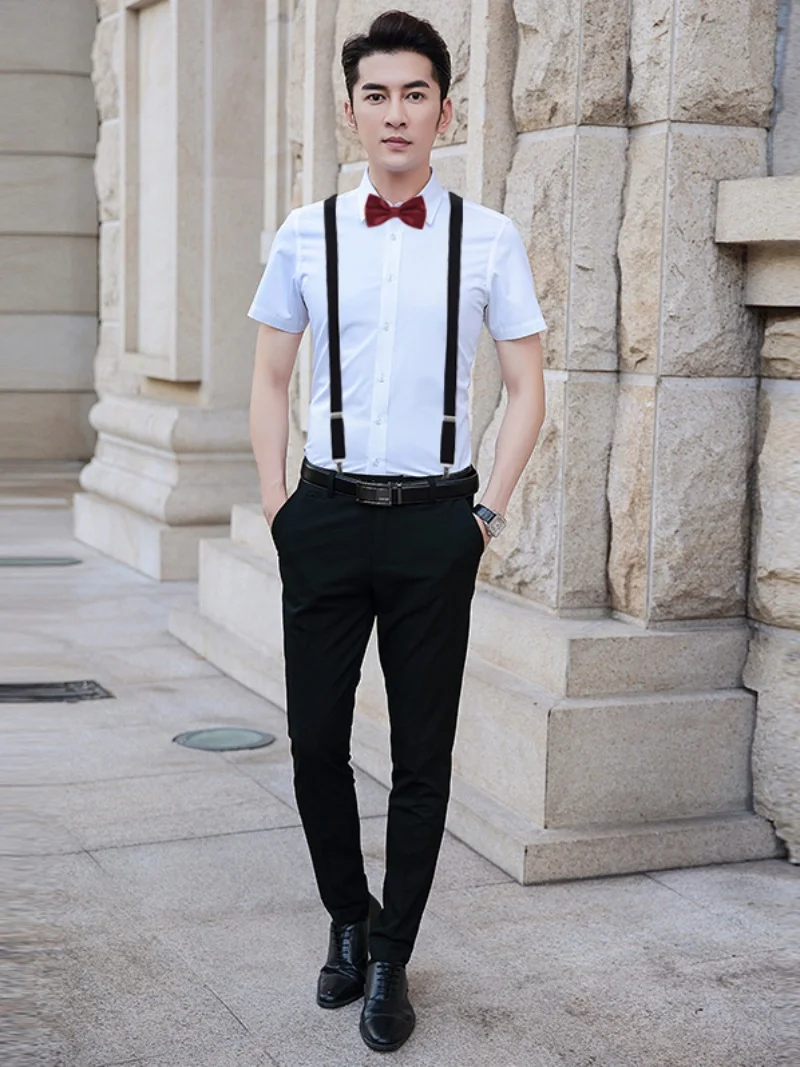 

Wedding Ensemble Men's Vest irt Trouser Brothers Chorus Performance Outfit White irt omsmen Suit Busin Gentleman