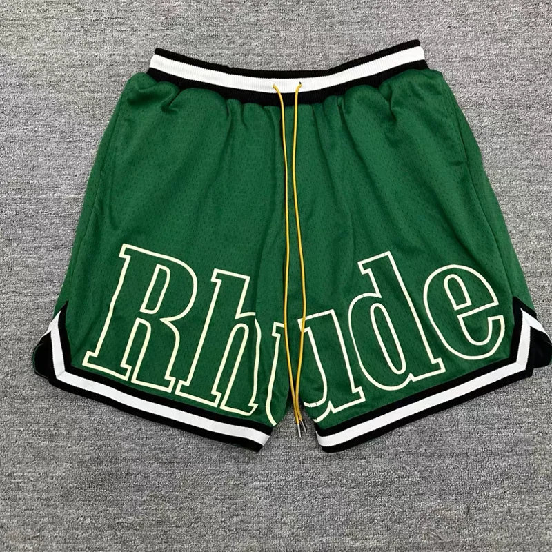 

Новые американские шорты Rhude для летних путешествий, свободные спортивные дышащие повседневные брюки, мужские пляжные шорты Rhude