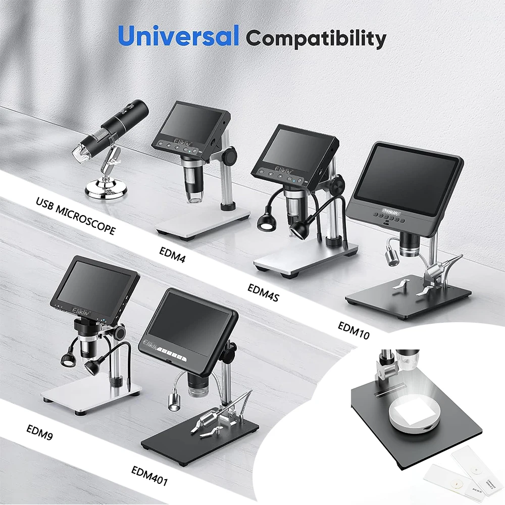 Universal Microscope Bottom Light Transmitted LED Light Stage Holder Adjustable Lamp Illumination for USB LCD Microscope