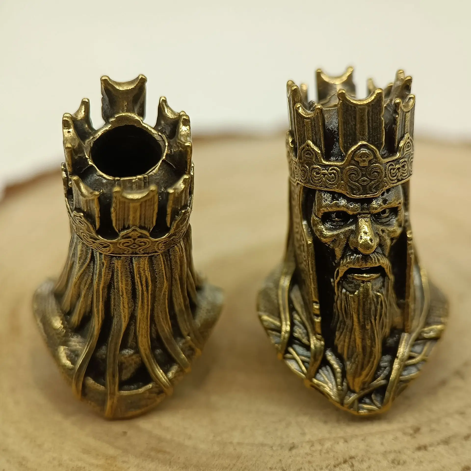 Pope head Knife Beads EDC Wear Paracord Tools Brass Copper Lanyard Pendants Character Style Key Rings Zipper DIY Accessories