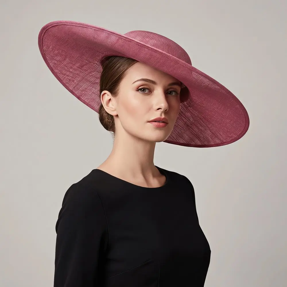 Retro Solid Color Fascinator Base Wide Brim Headpiece Derby Hat Formal Hat 1920s Hair Accessories Bride Headdress Dance Show